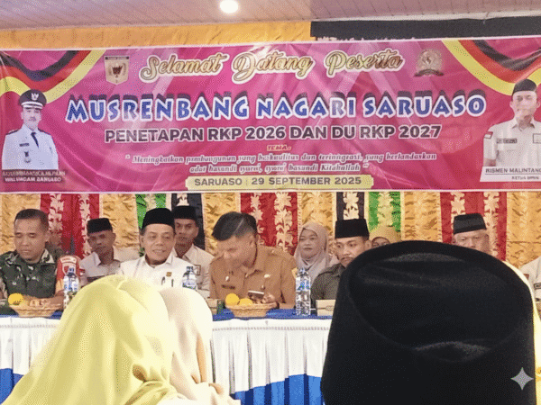 Musrenbang Nagari Saruaso Tetapkan RKP 2026: Prioritas SDM & Infrastruktur